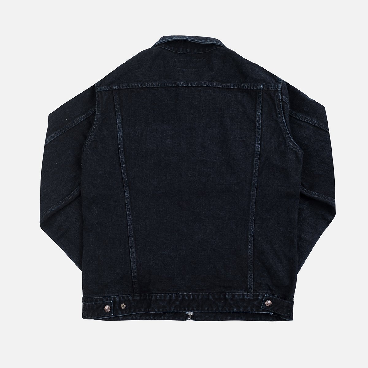 IHJ-123-OD 14oz Broken Twill Selvedge Denim Work Jacket - Indigo Overdyed Black - 6