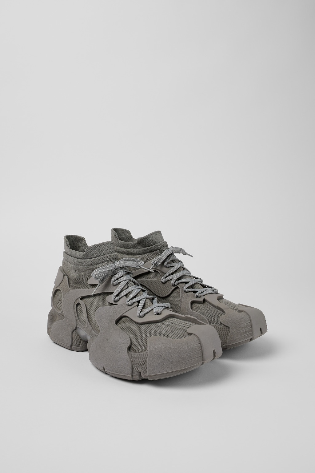 Grey Synthetic Sneaker - 2