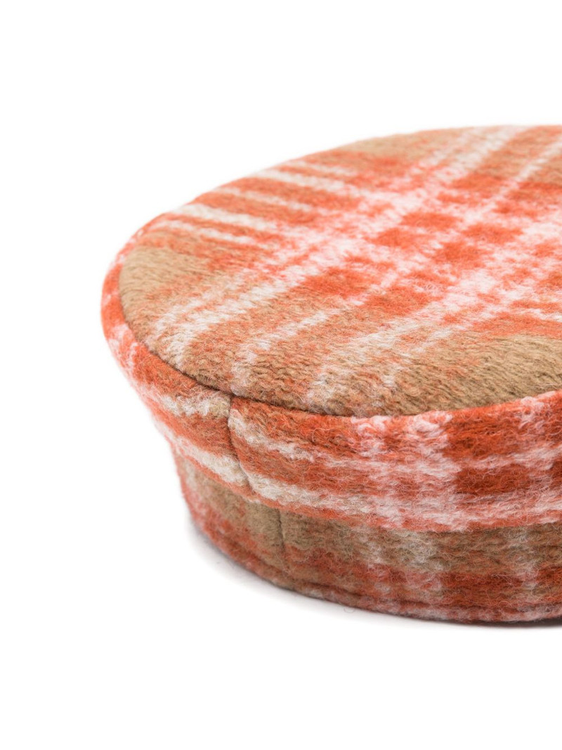 RUSLAN BAGINSKIY checked-pattern beret outlook
