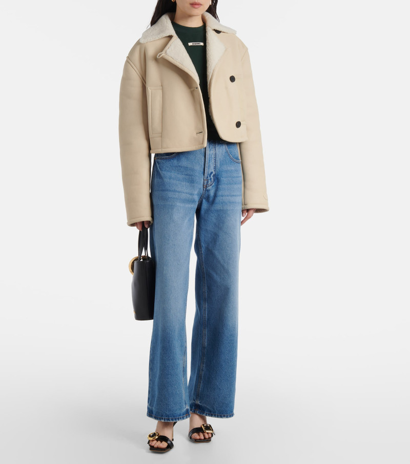 JACQUEMUS Marino cropped shearling jacket outlook