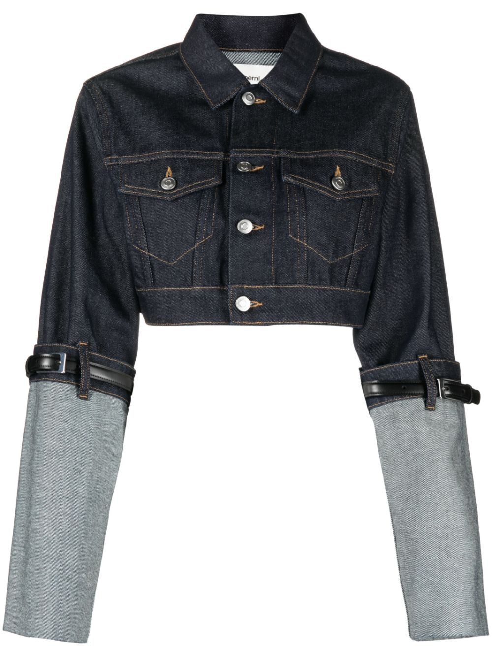 cropped denim jacket - 1