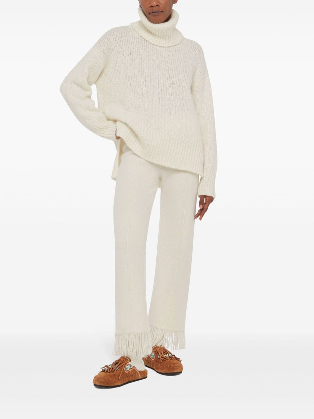 logo-plaque cashmere-silk blend jumper - 2