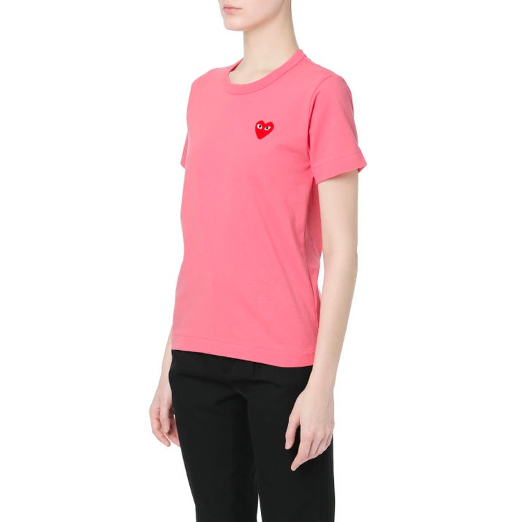 (WMNS) COMME des GARCONS PLAY Logo Tee 'Pink' AZ-T271-051-3 - 4