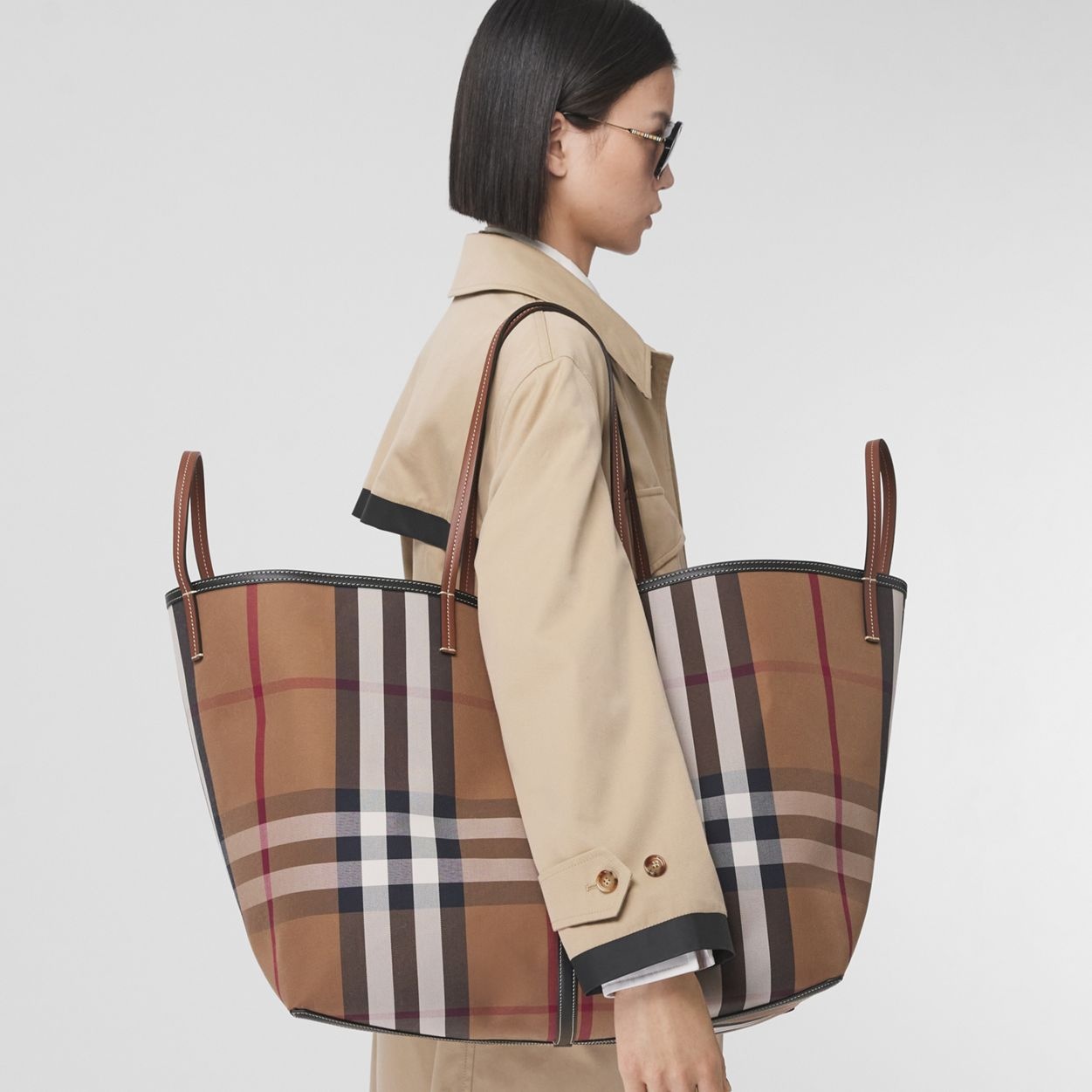 Extra Large Check Cotton Beach Tote - 3
