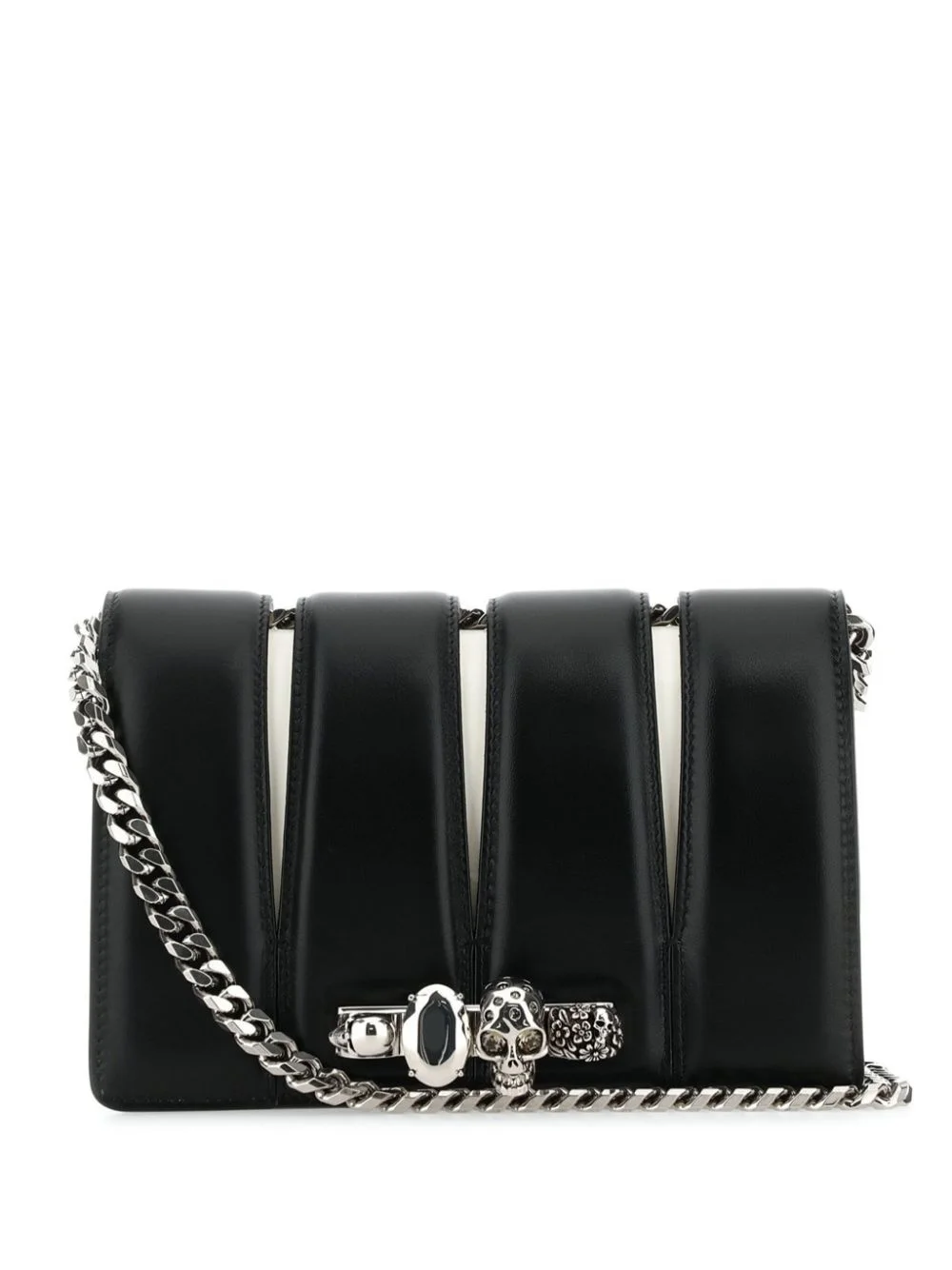 Slash studded chain-link bag - 1