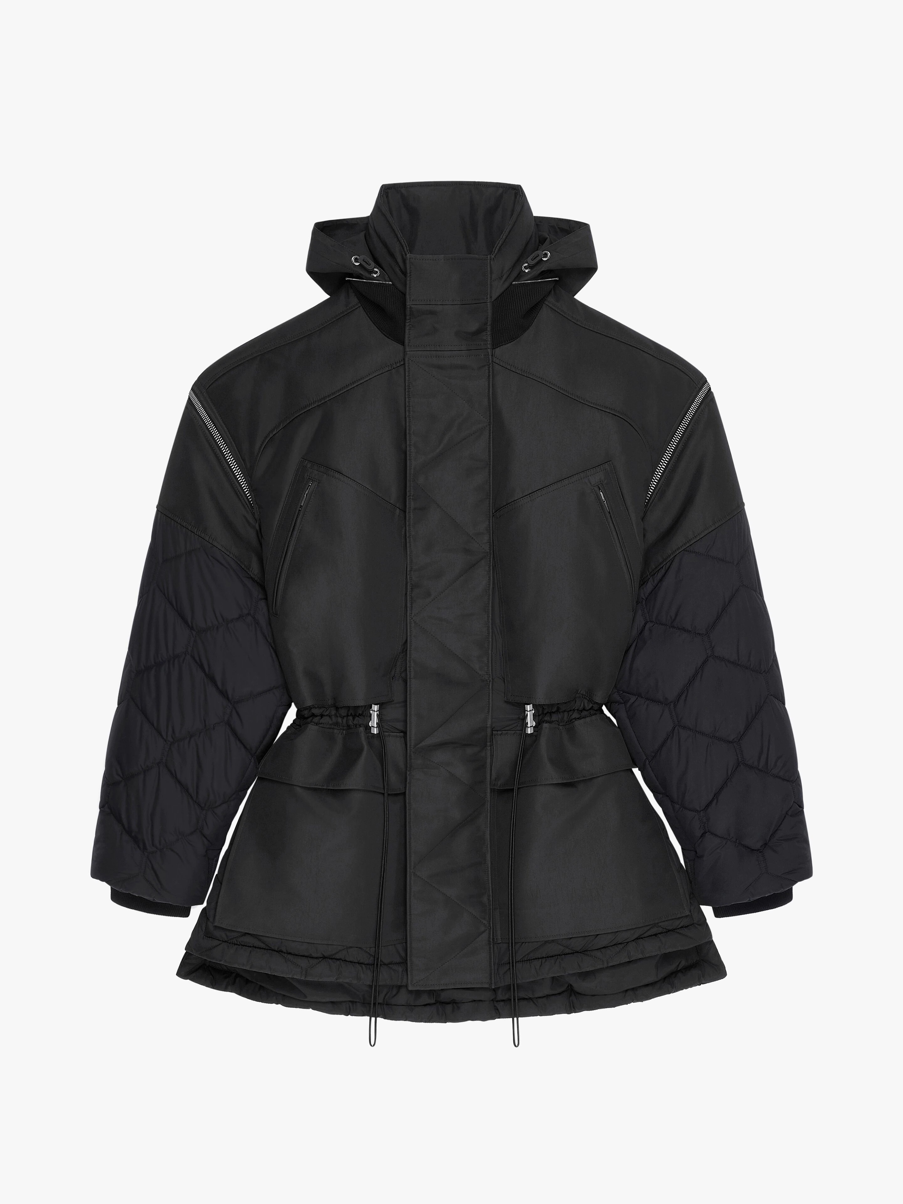 BI-MATERIAL PARKA WITH REMOVABLE SLEEVES - 1
