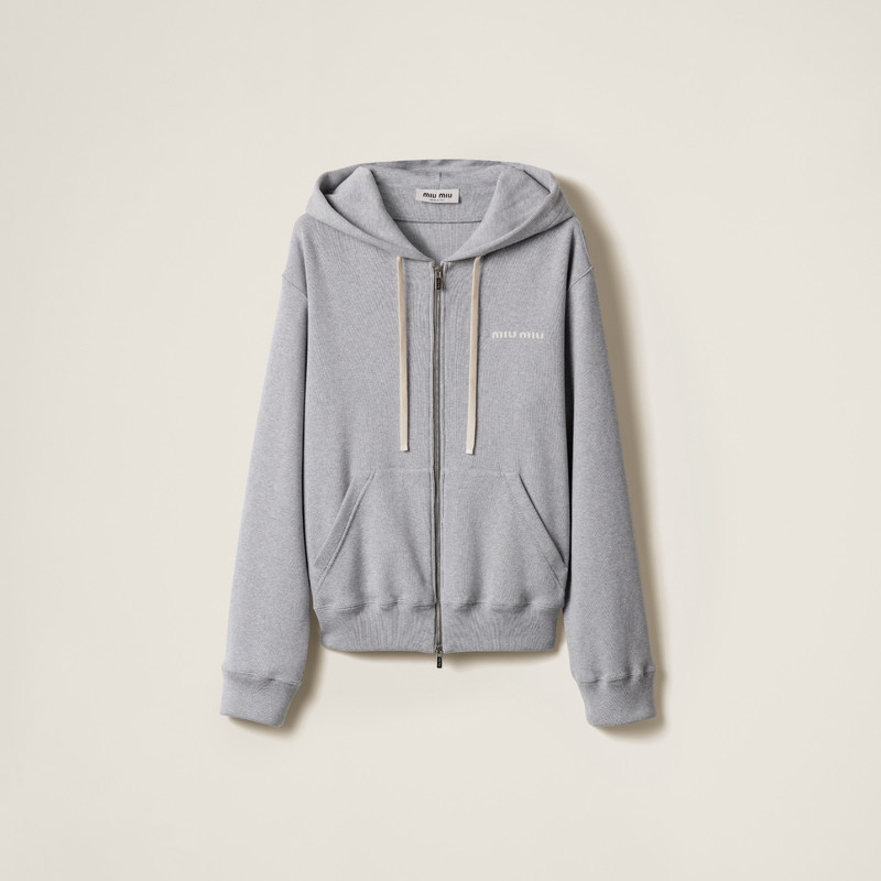 Cotton fleece zipper hoodie 1