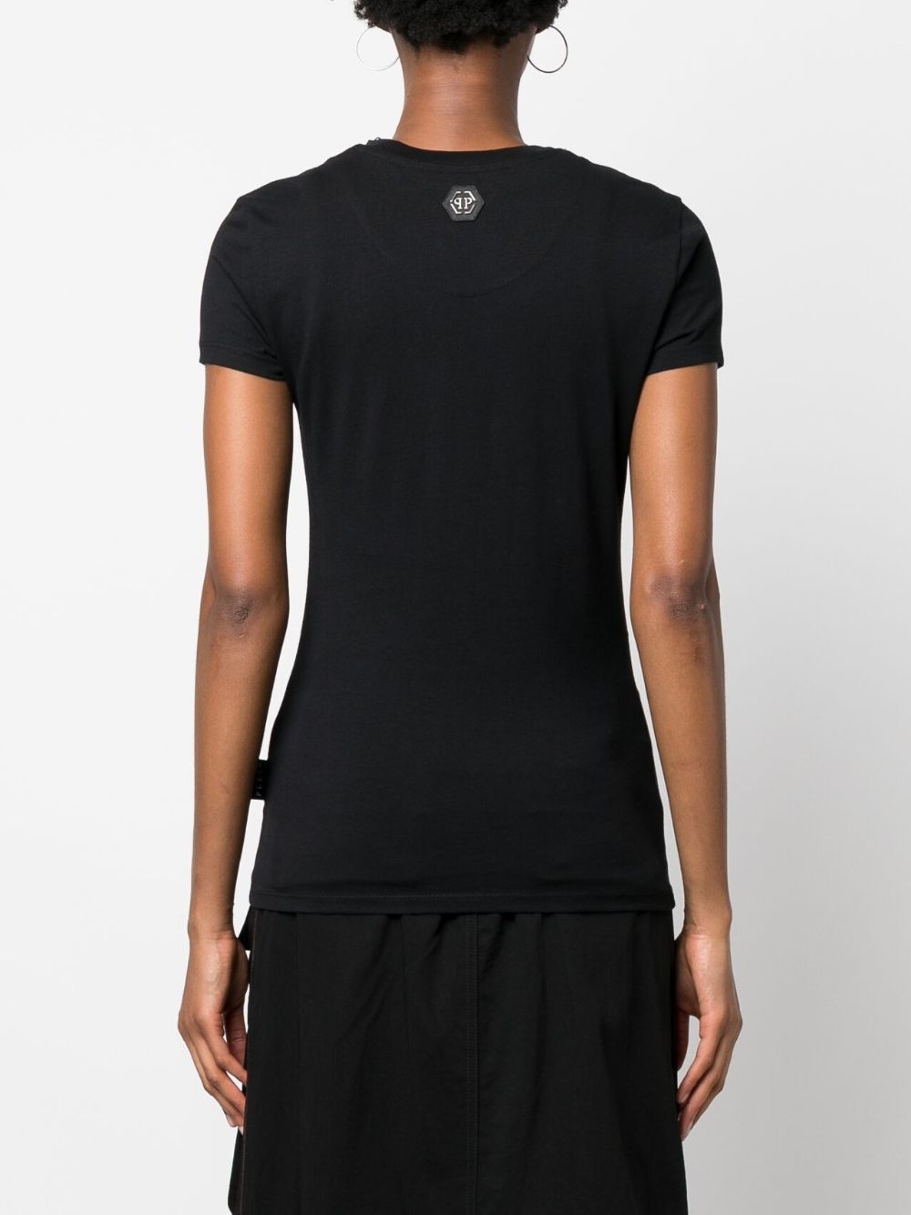 crystal-embellished logo T-shirt - 4