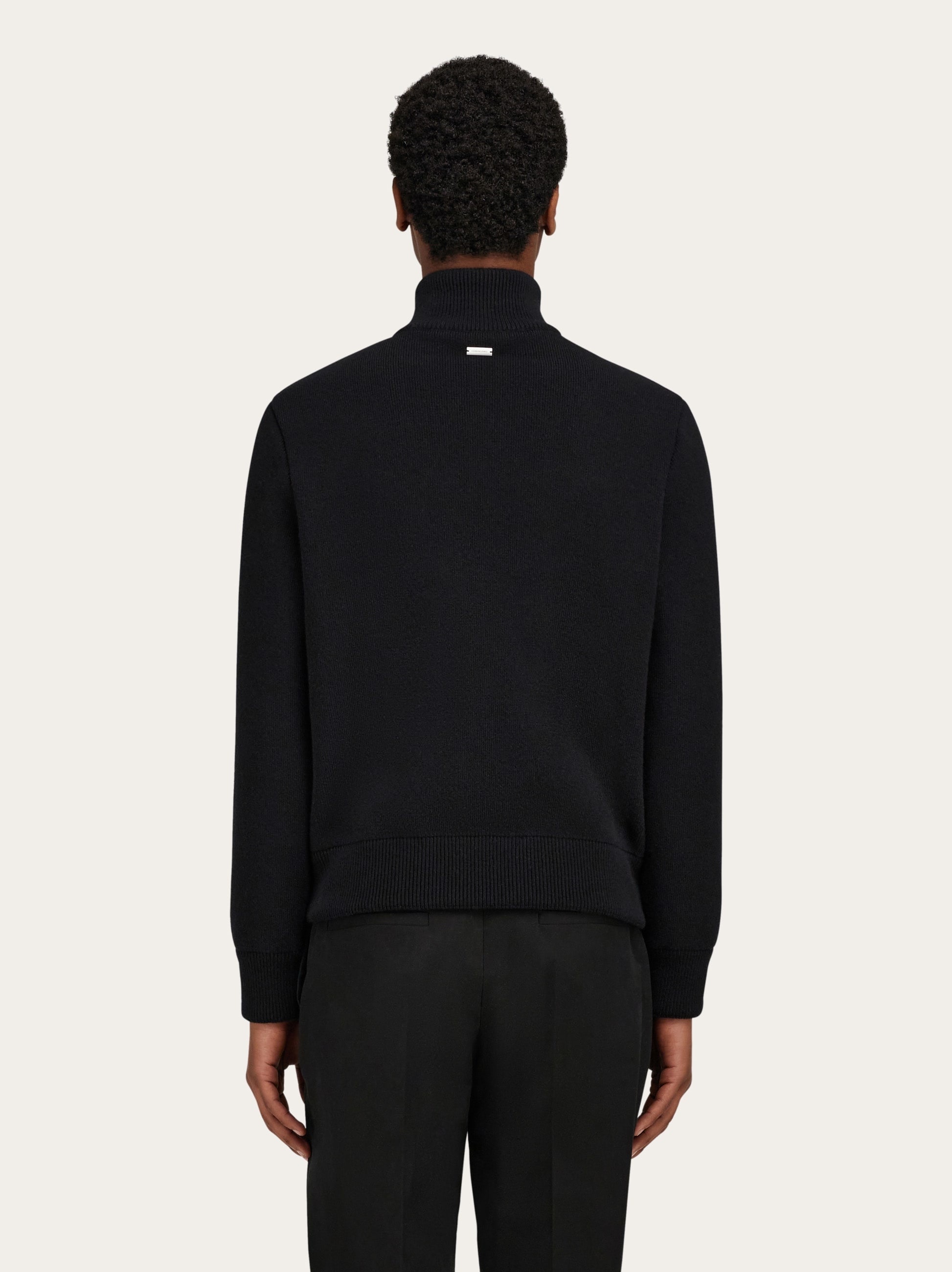 Bomber jacket in leather and wool - 3