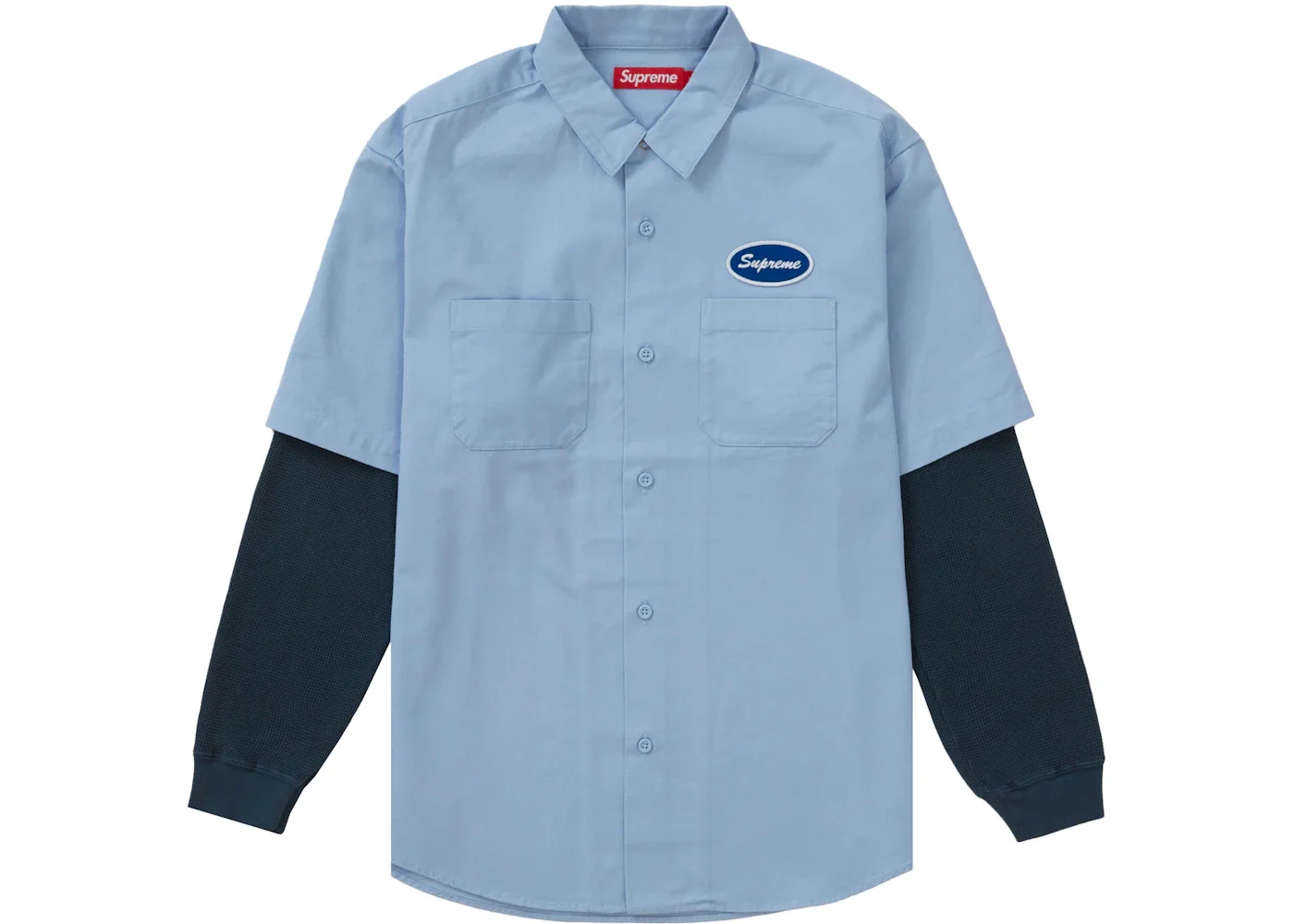 Supreme Thermal Sleeve Work Shirt Light Blue - 1