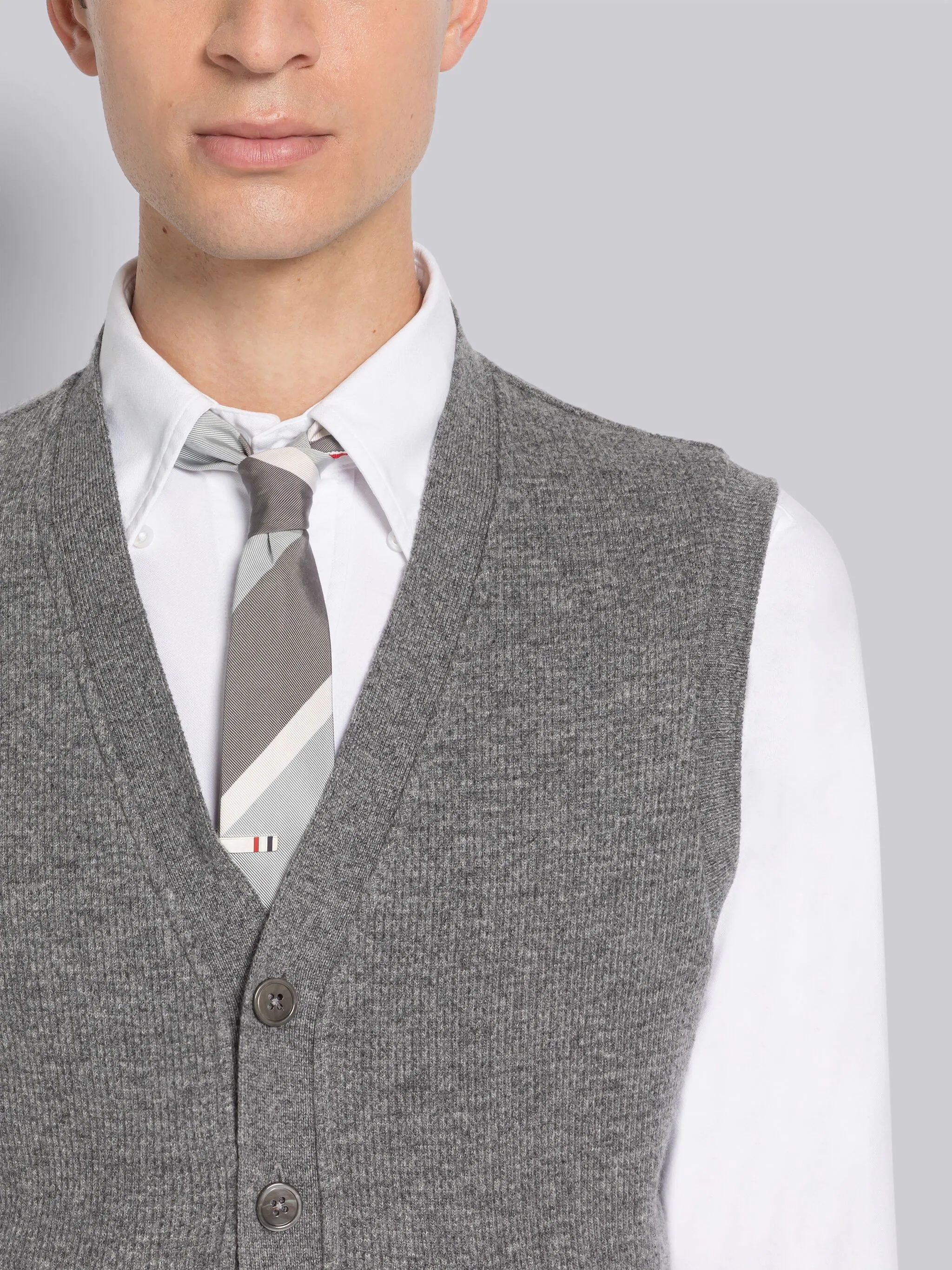 Cashmere Waffle Cardigan Vest - 5