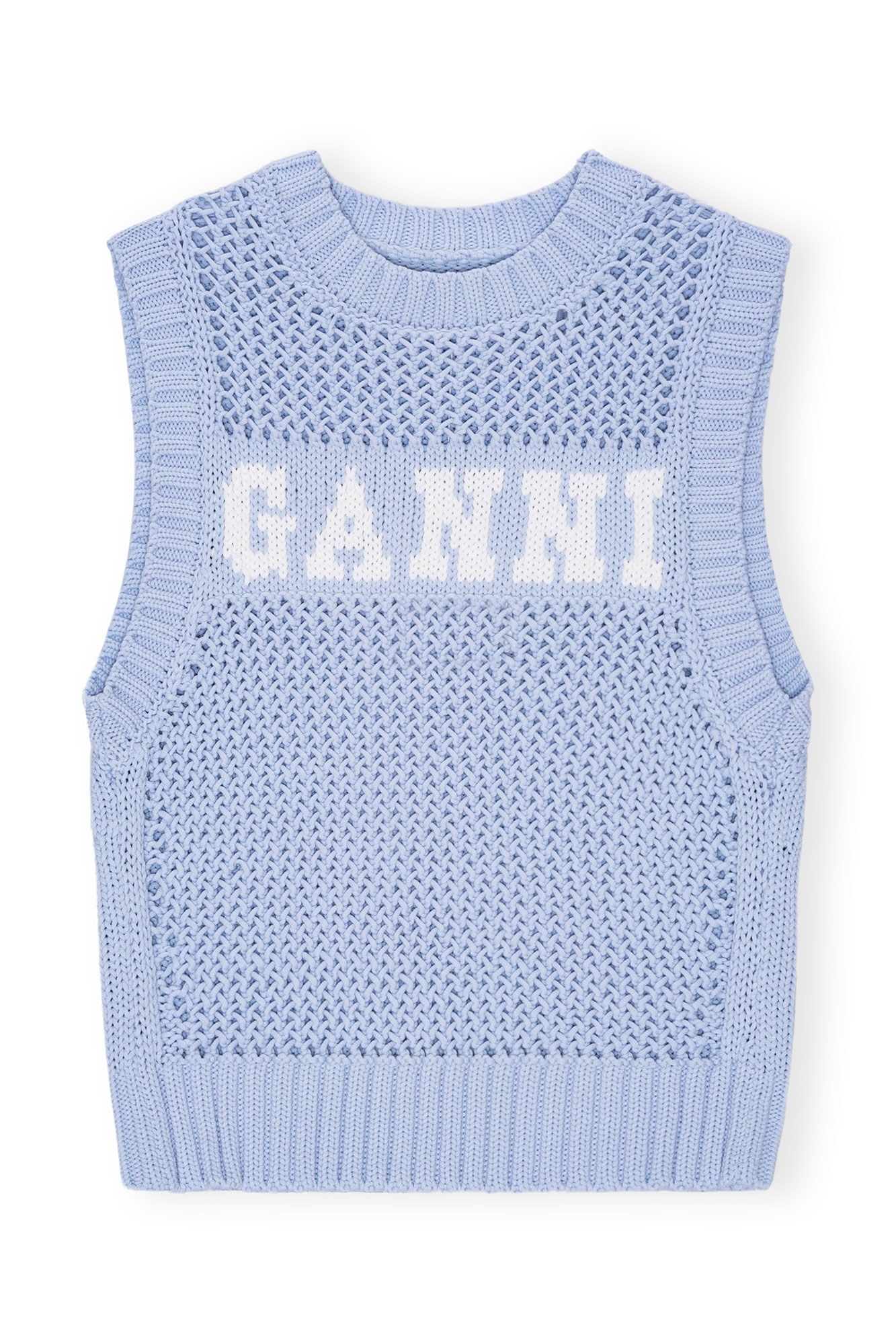 BLUE COTTON ROPE VEST - 1