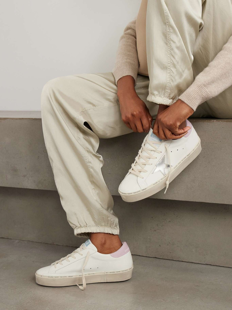 Golden Goose Hi Star distressed leather sneakers White outlook