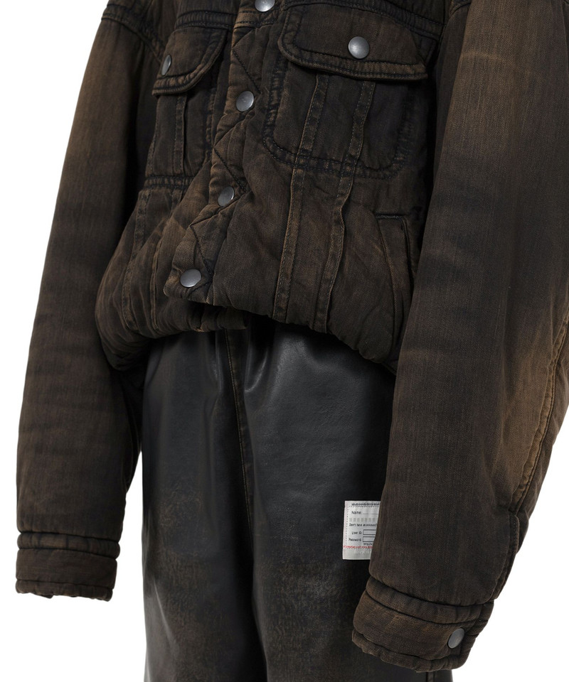 Roll-up Hem Puffer Denim Jacket 8