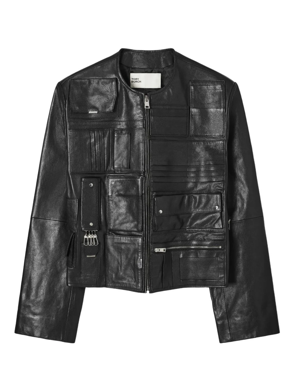 pocket leather jacket - 1