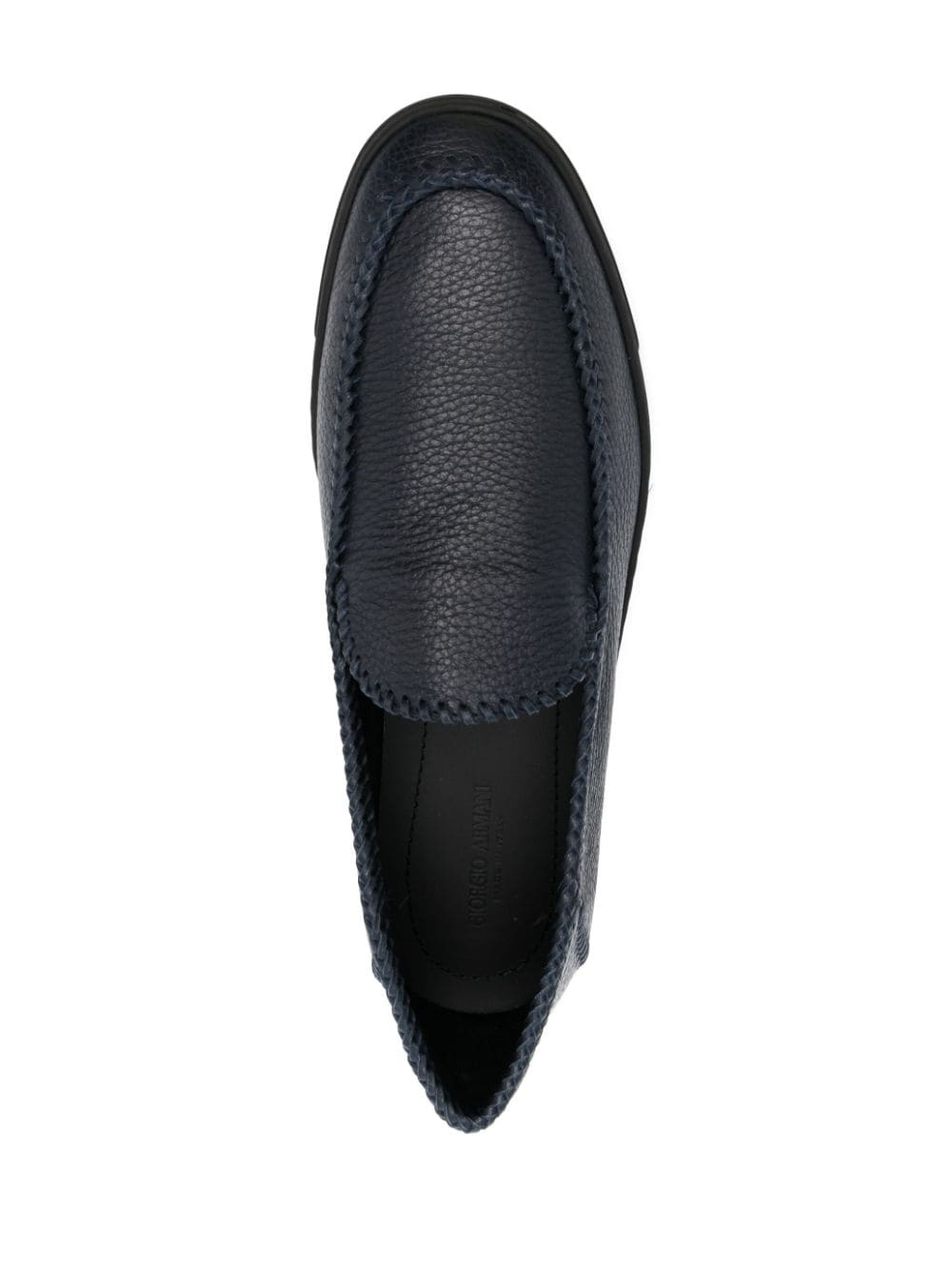 whipstitch-detail leather loafers - 4