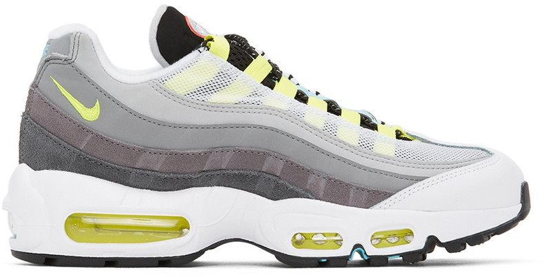 Grey & Multicolor Mismatched Air Max 95 Sneakers - 1