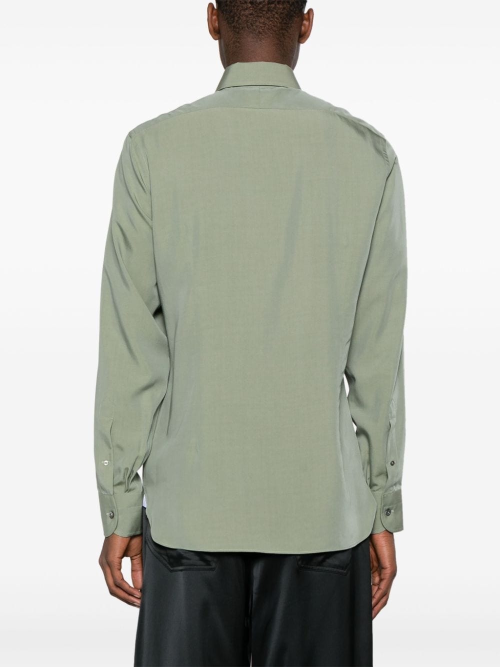 long-sleeve lyocell blend shirt - 4