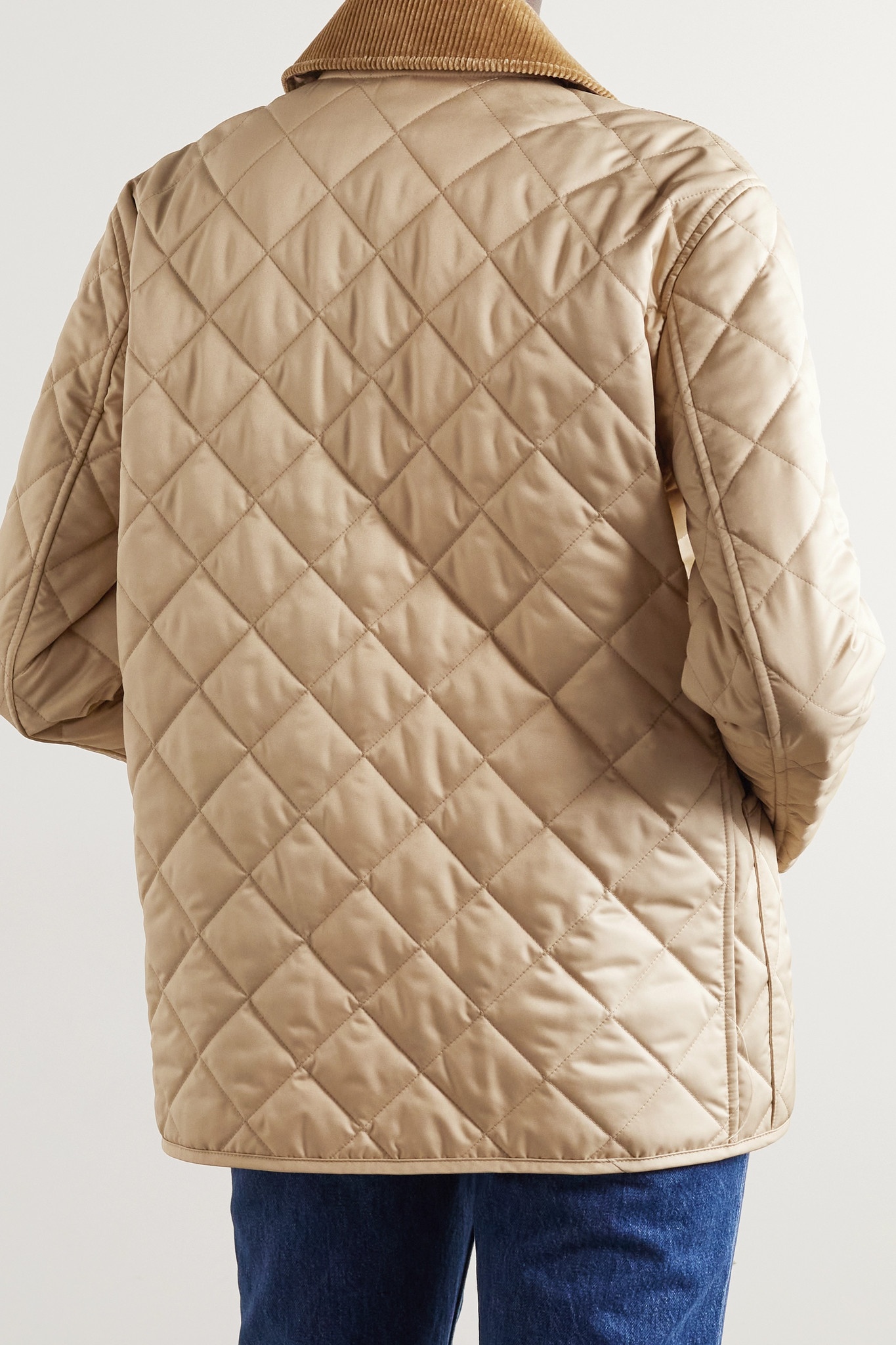 Corduroy-trimmed quilted shell jacket - 3