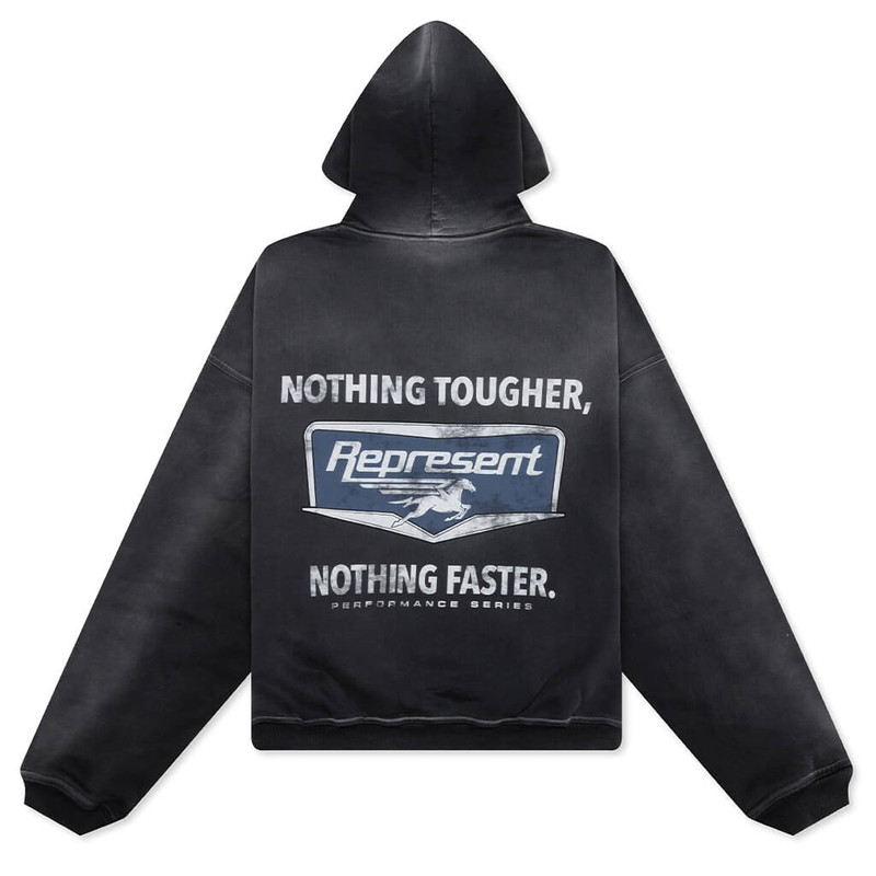 REPRESENT NOTHING FASTER HOODIE - STAINED BLACK outlook