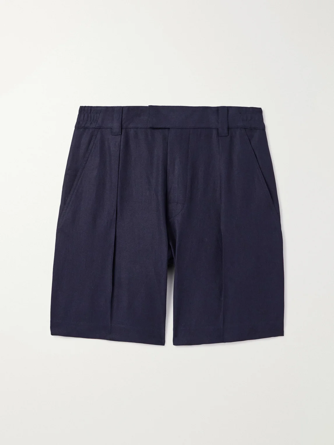 Reinga Wide-Leg Pleated Linen-Twill Bermuda Shorts - 1
