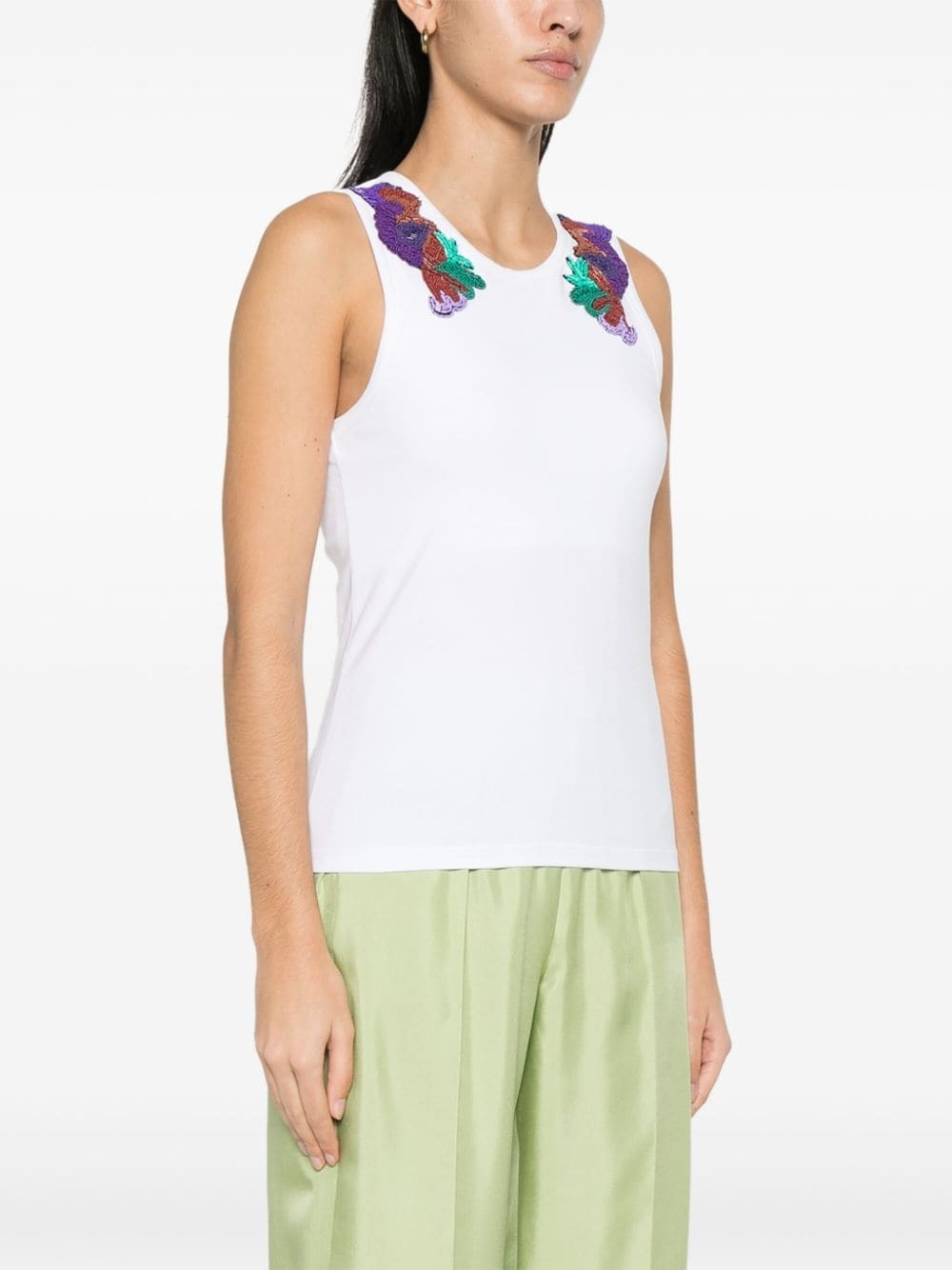 bead-embroidered tank top - 3
