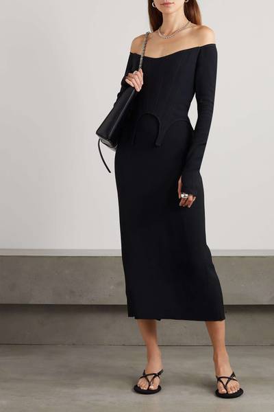 Dion Lee Arch off-the-shoulder cady midi dress outlook