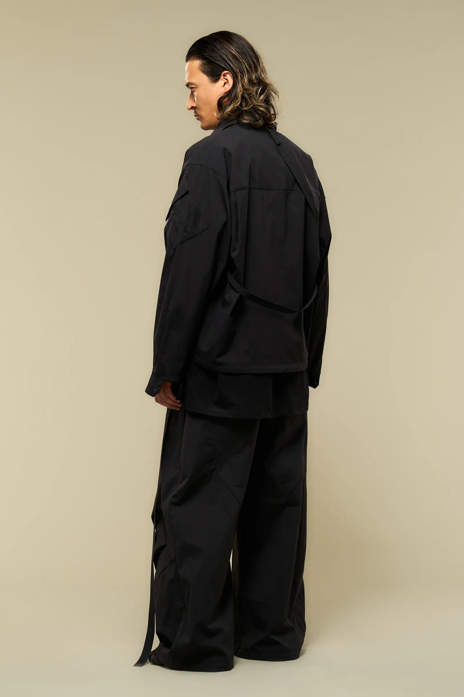 LA12-M Nylon Stretch Shirt Jacket Black - 6