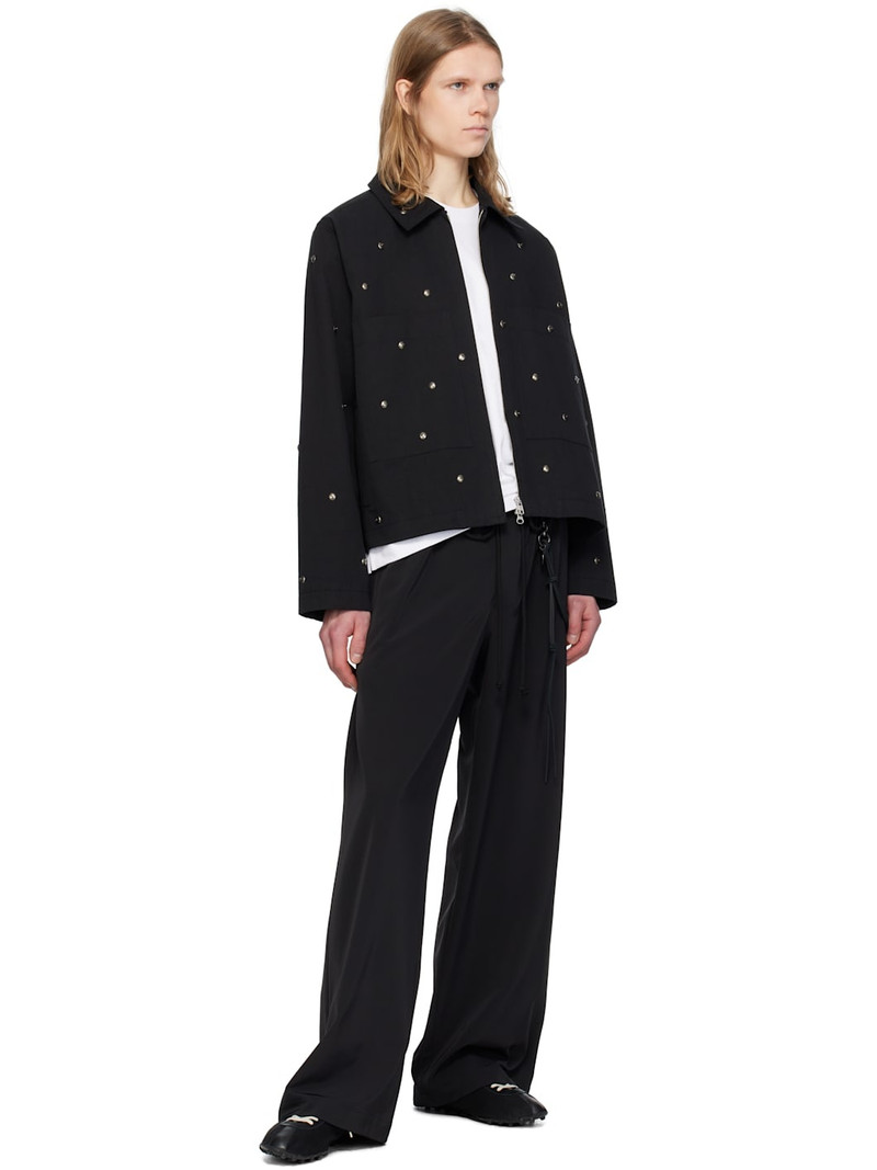 Song for the Mute Black 'Metal Bead' Crop Patch Pocket Jacket outlook