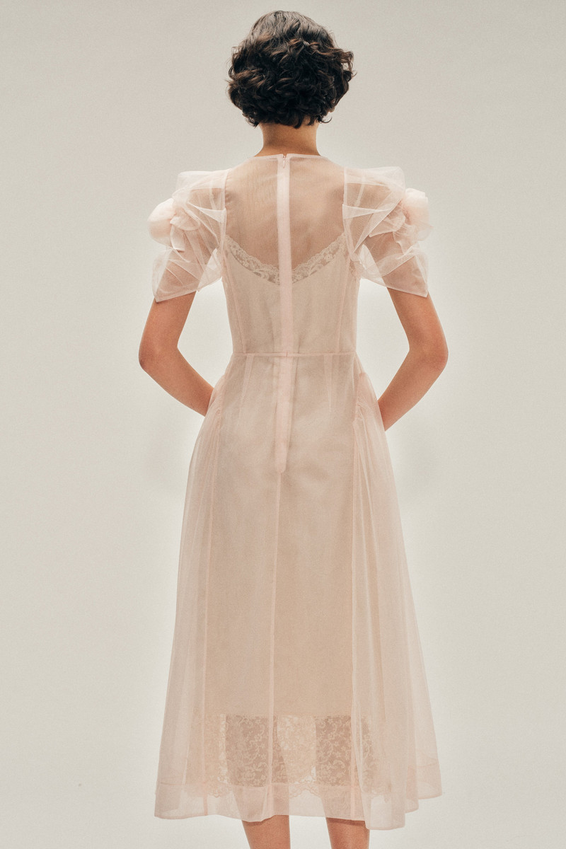 Rose Puff Sleeve Hip Dress 3