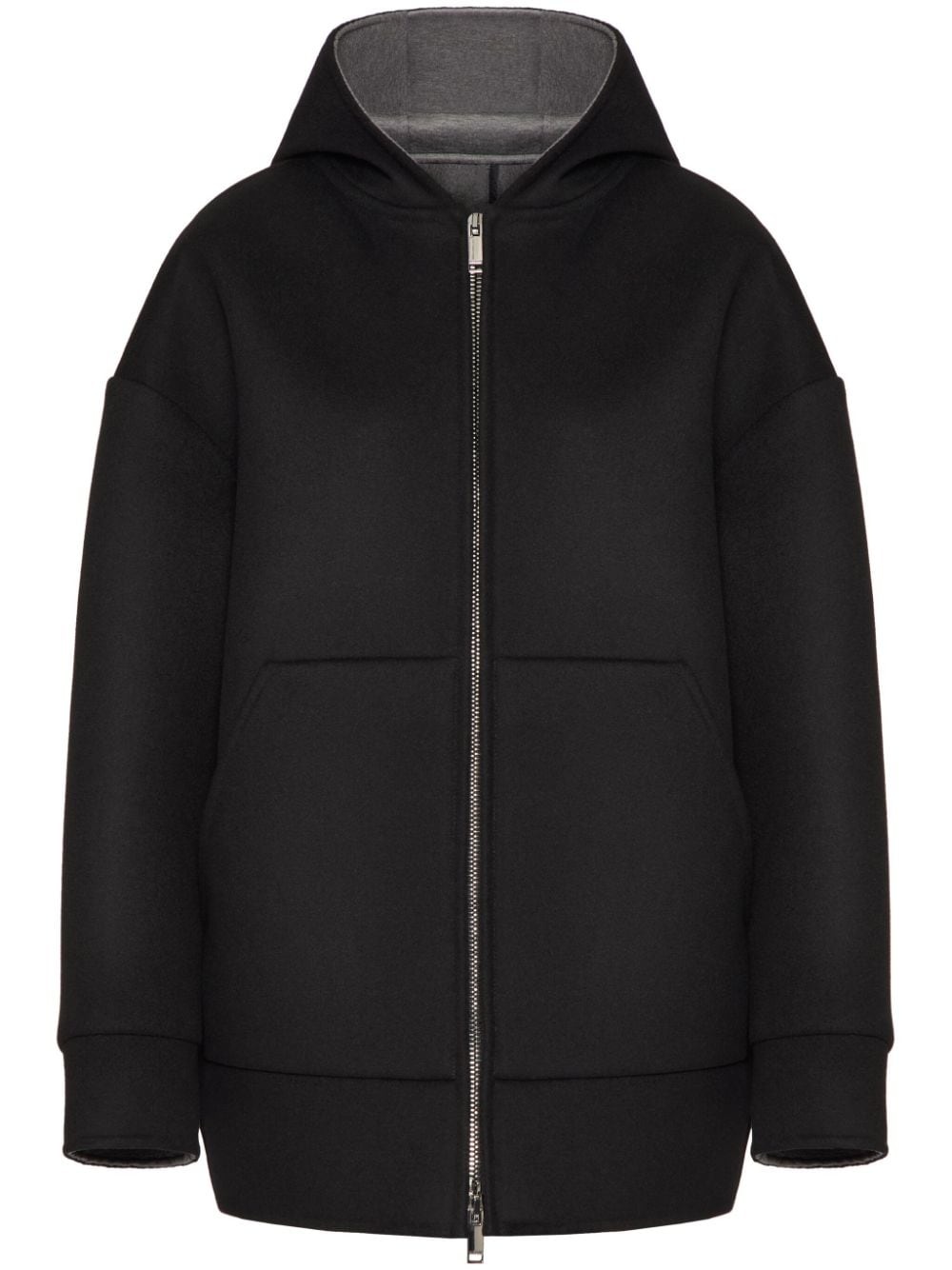 piped-trim hoodie - 1