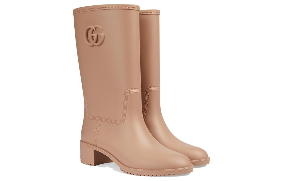 (WMNS) Gucci Double G Rain Boot 'Light Brown Rubber' 762700-J8710-2526 - 2