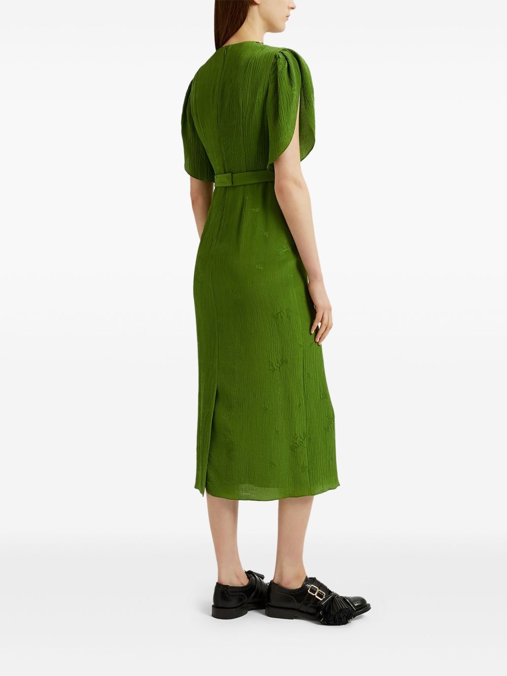 puff-sleeve midi dress - 4