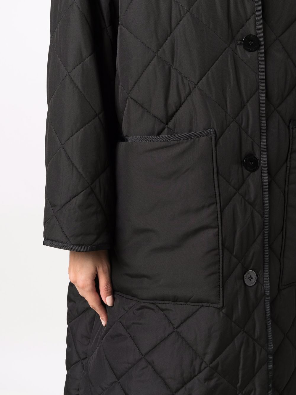 quilted single-breasted oversize coat - 5