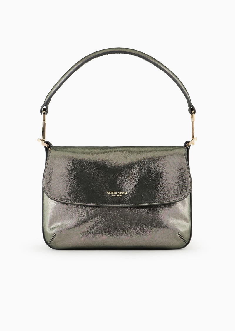 Shimmering nubuck small Baguette bag la Prima Soft 1