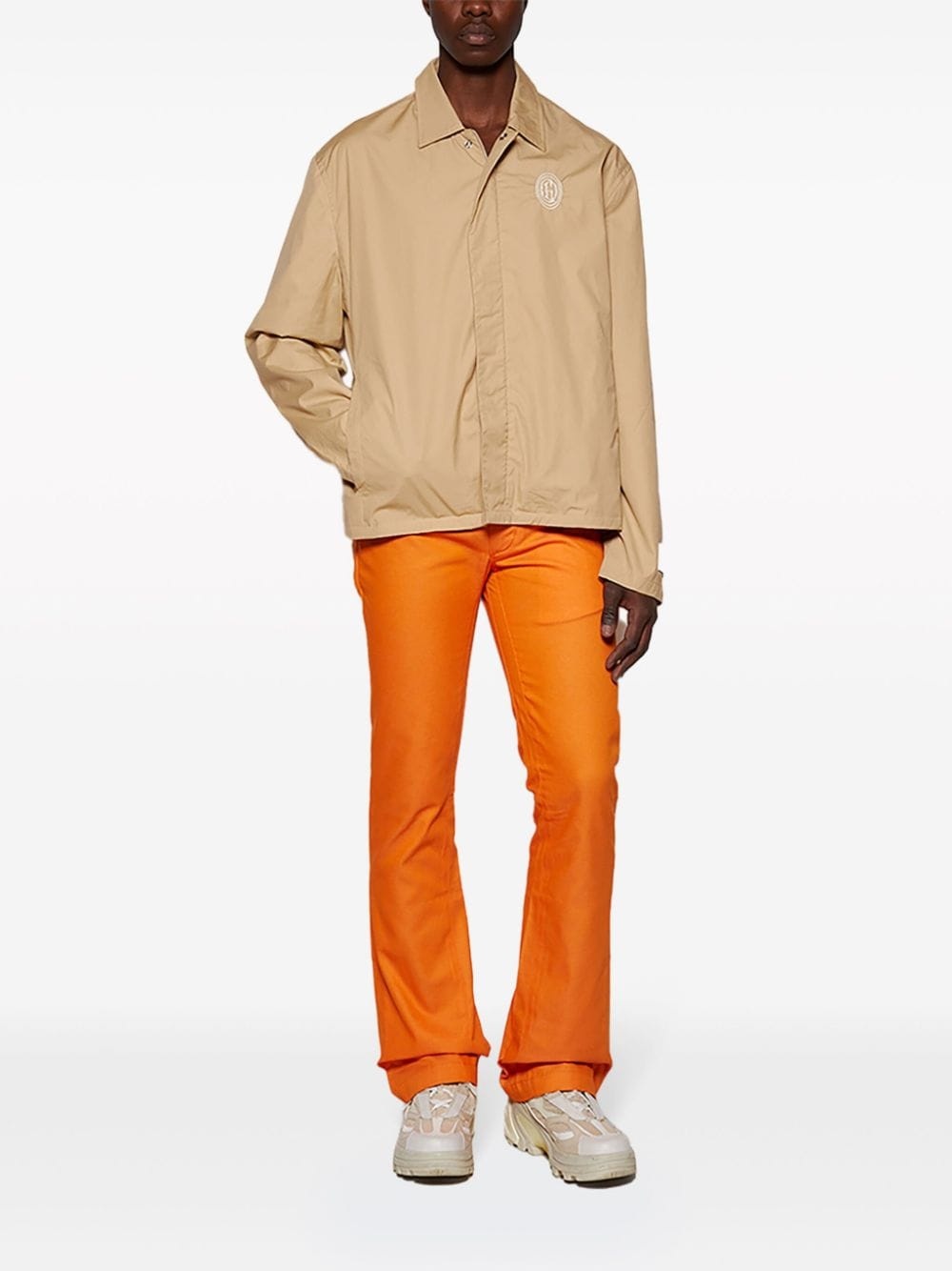 cotton-twill flared chinos - 2