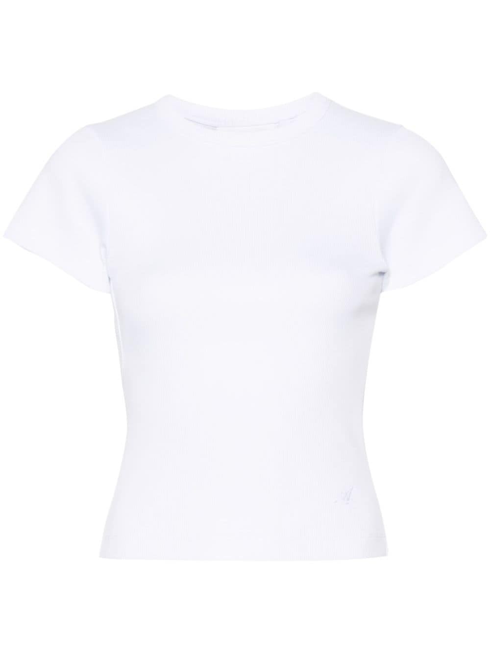 cut-out ribbed T-shirt - 1