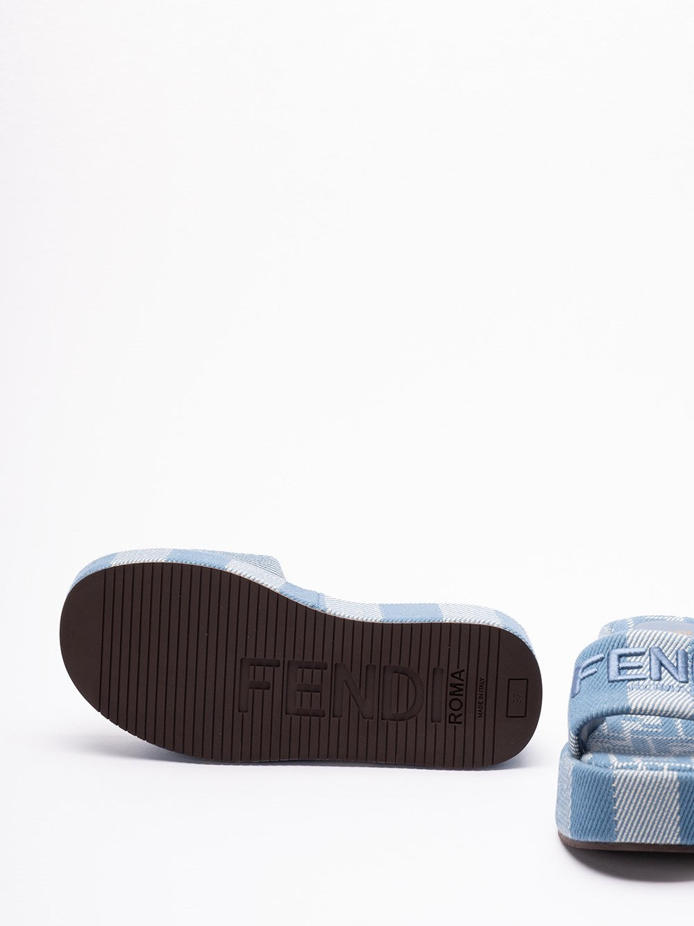 Fendi Women `Ff` Denim Slides - 4