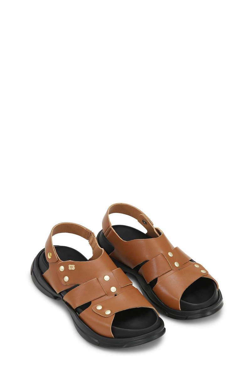 BROWN LIGHT WEIGHT EVA ASYMMETRICAL SANDALS 2