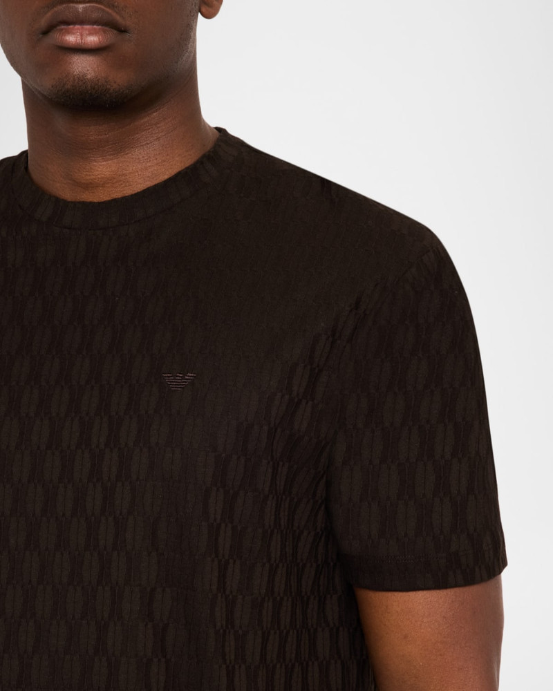 Men's Cotton Jacquard Eagle Logo Crewneck T-Shirt 5