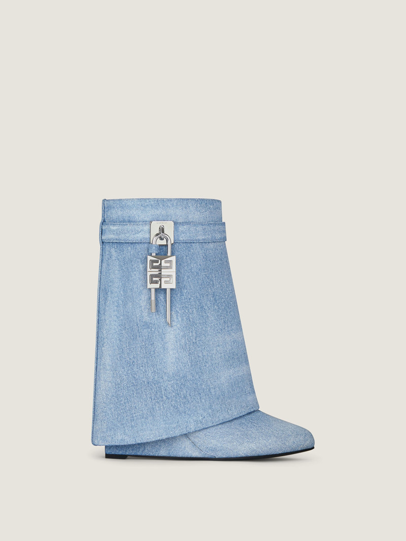 SHARK LOCK ANKLE BOOTS IN WASHED DENIM 1