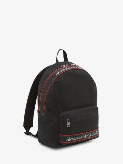 Alexander McQueen Metropolitan Selvedge Backpack in Black/red outlook