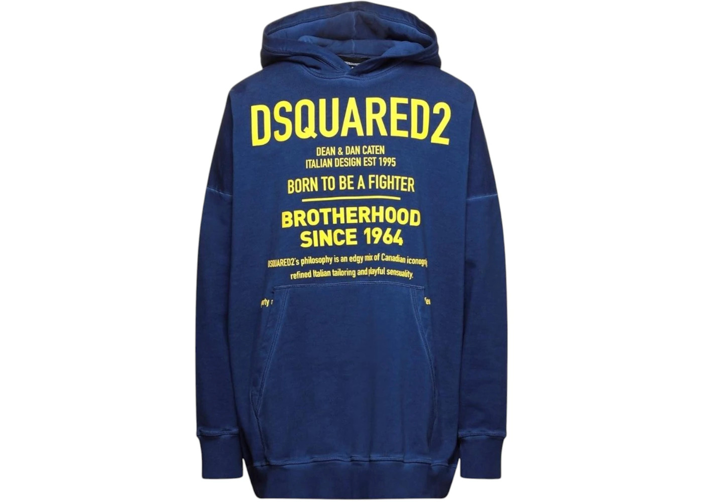 Dsquared2 Born To Be A Fighter Oversize Hoodie Blue - 1