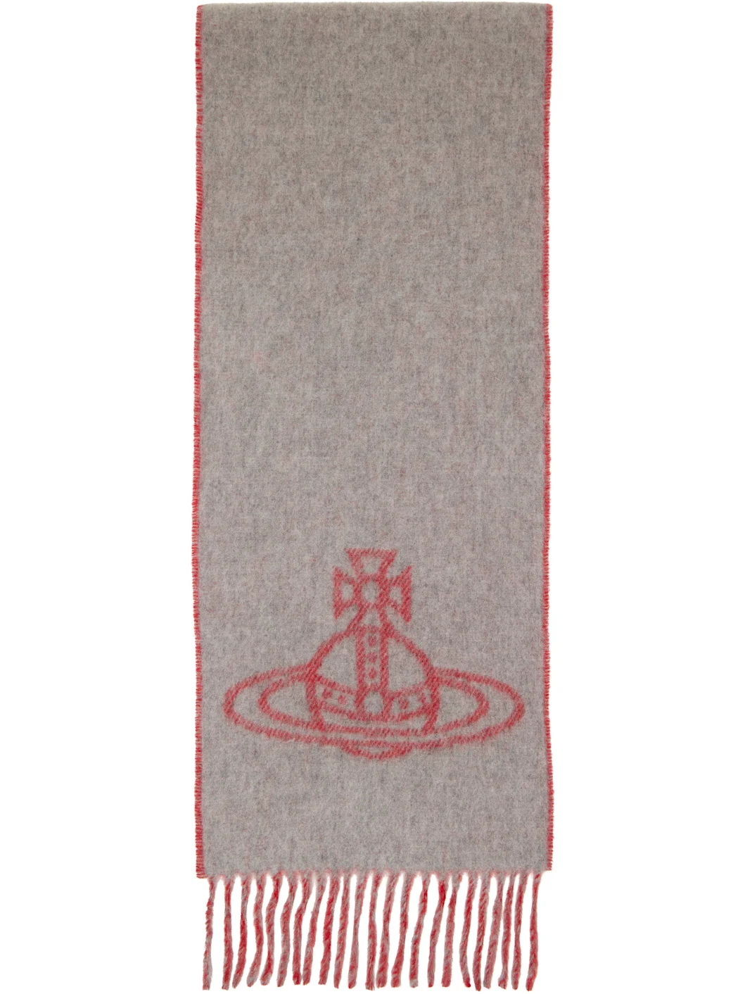 Red & Gray Double Face Scarf - 1