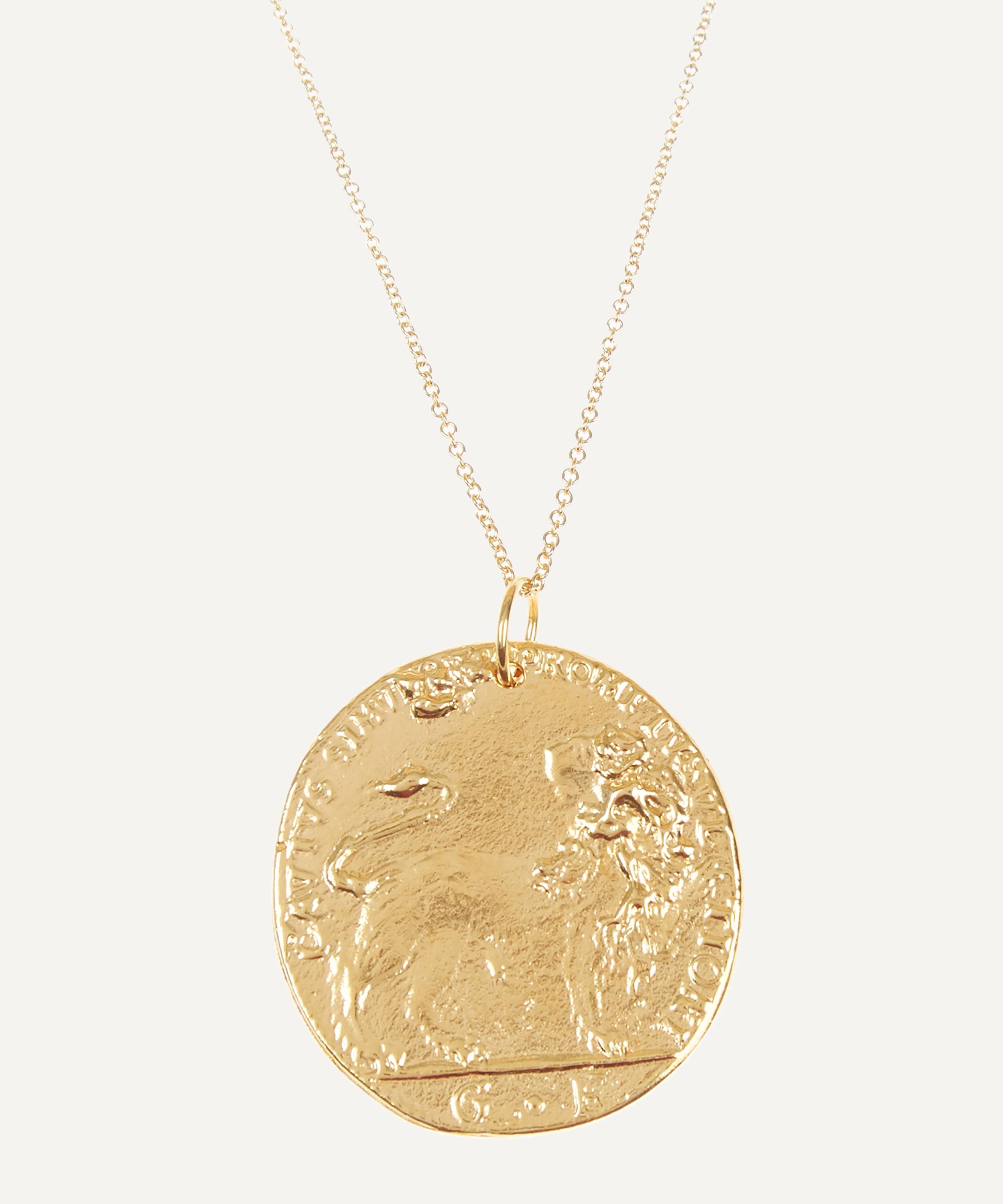 Gold-Plated Il Leone Medallion Necklace - 1