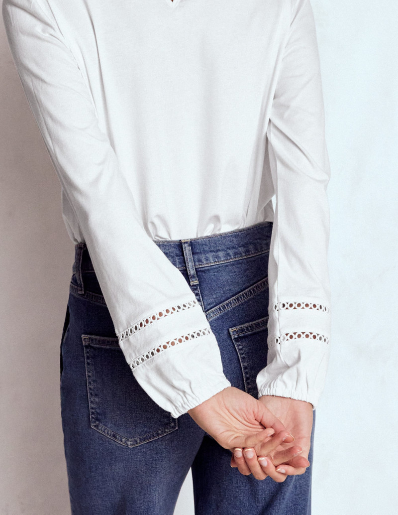 Flo Trim Detail Top-White 5