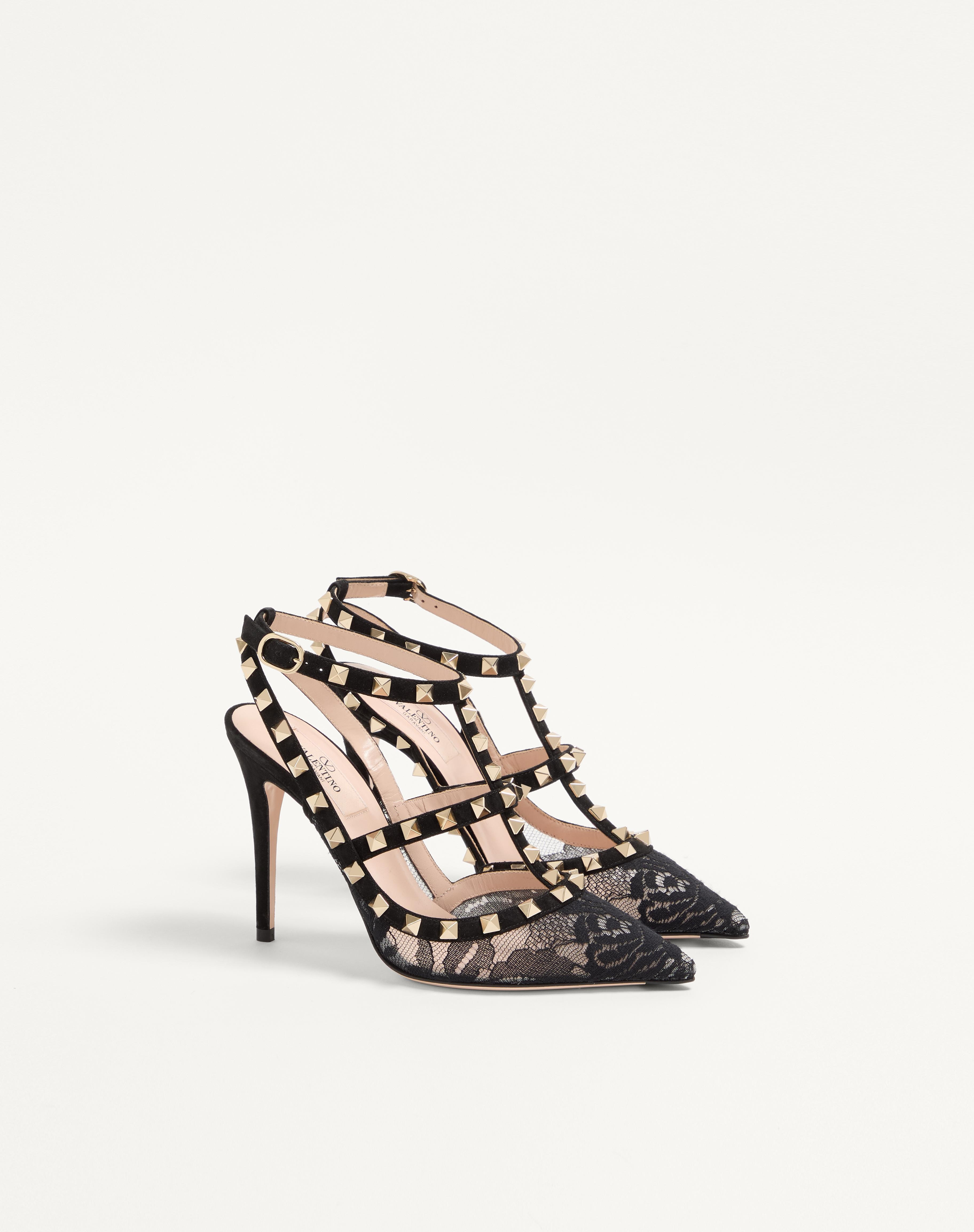ROCKSTUD LACE PUMP WITH STRAPS 100MM - 3