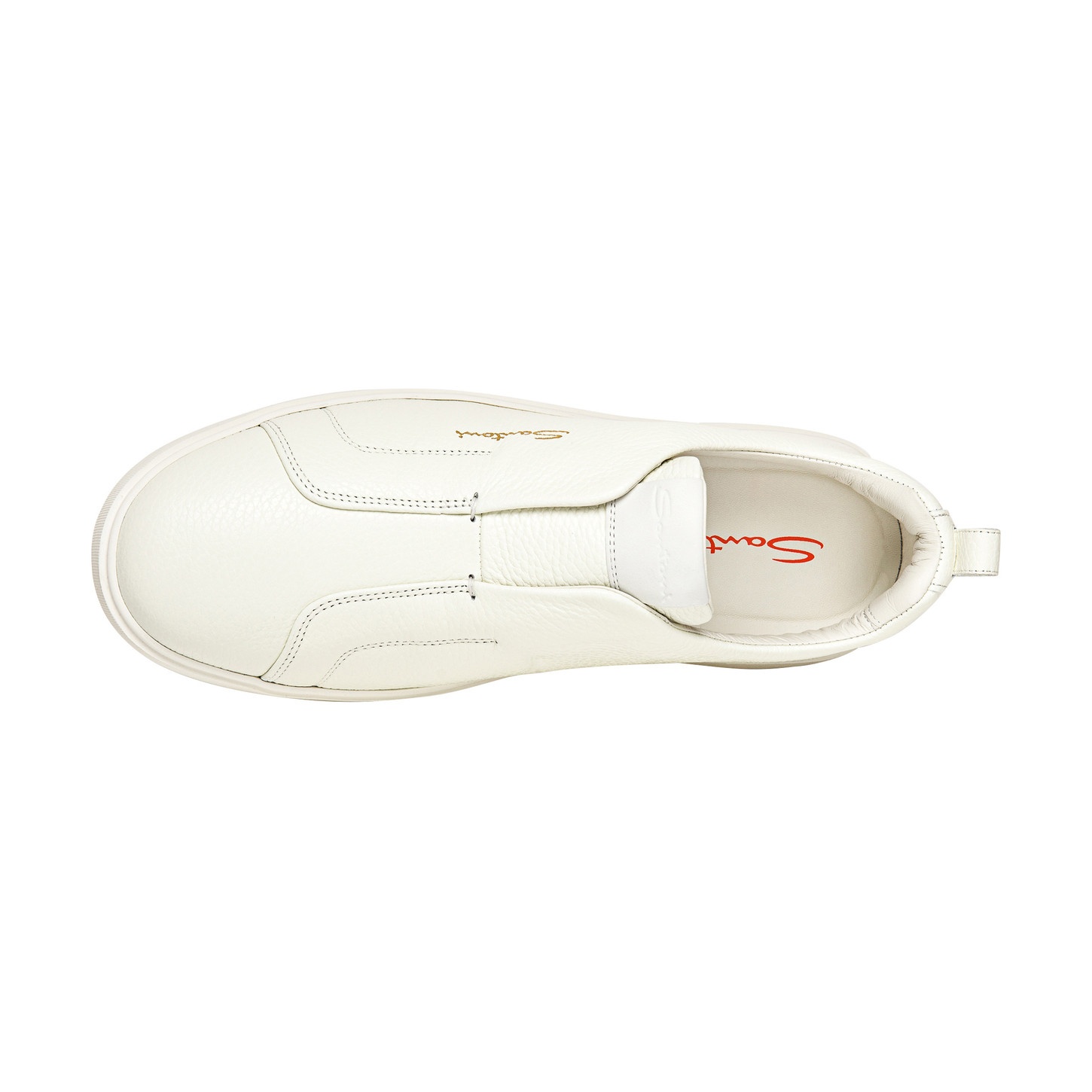 Men’s white tumbled leather slip-on sneaker - 4