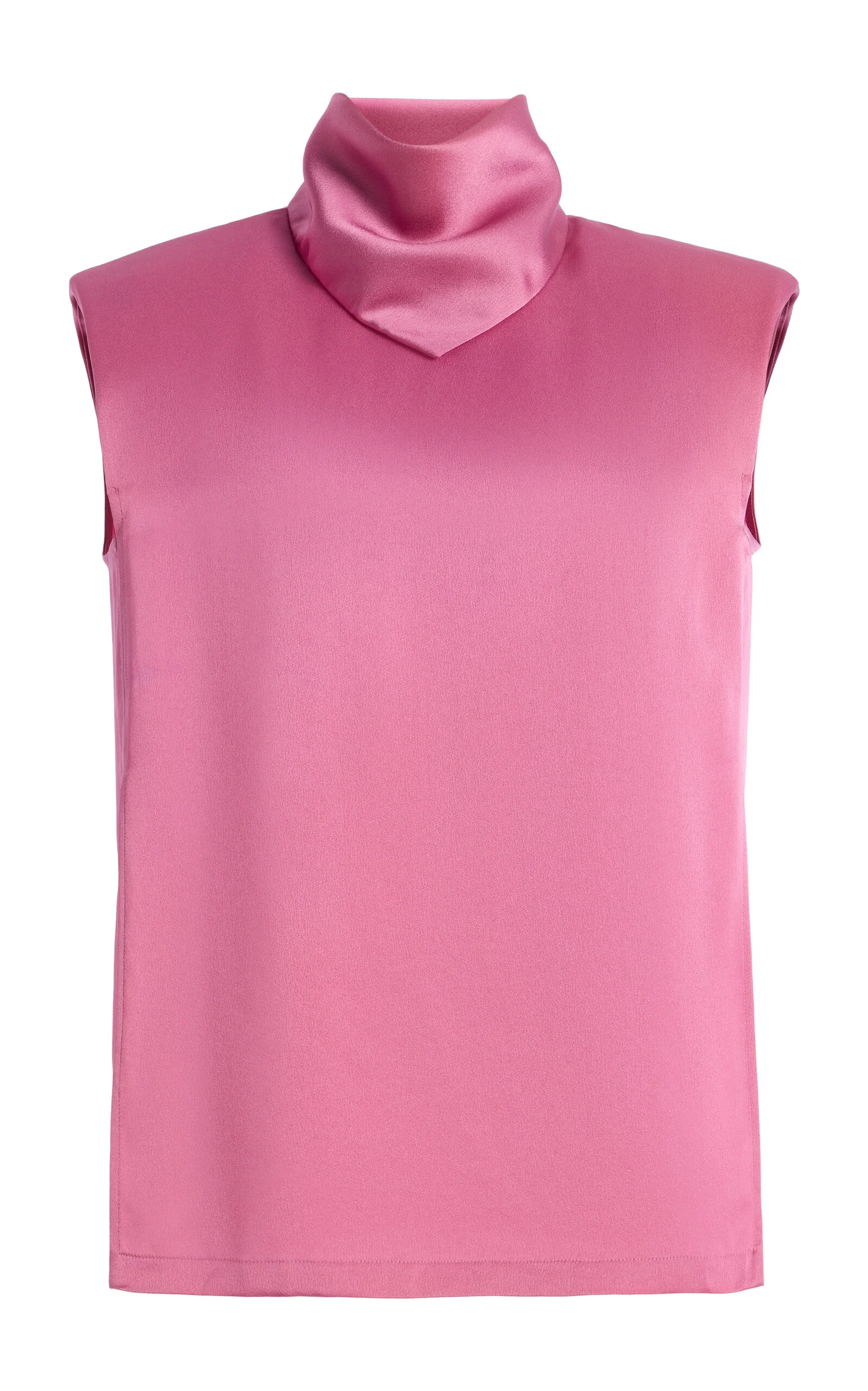 Exclusive Hustka Satin Scarf-Neck Top pink - 1