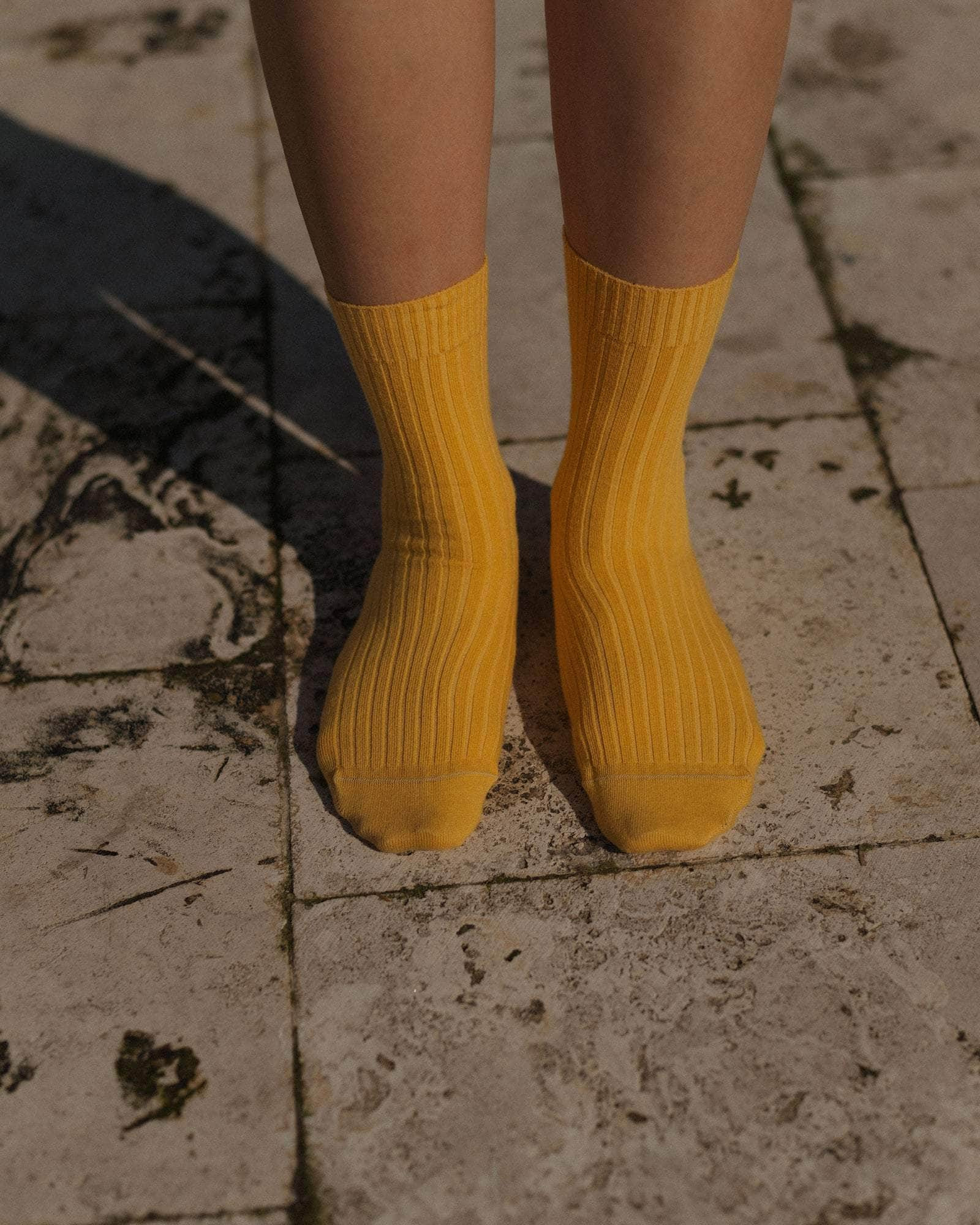 Rib Overankle Socks - Organic Cotton Rib - 1